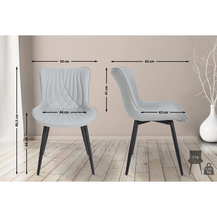 2er Set Sthle HLO-CP7 Kunstleder ~ grau