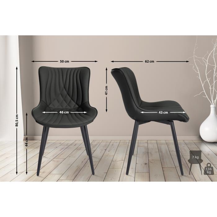 2er Set Sthle HLO-CP7 Kunstleder ~ schwarz