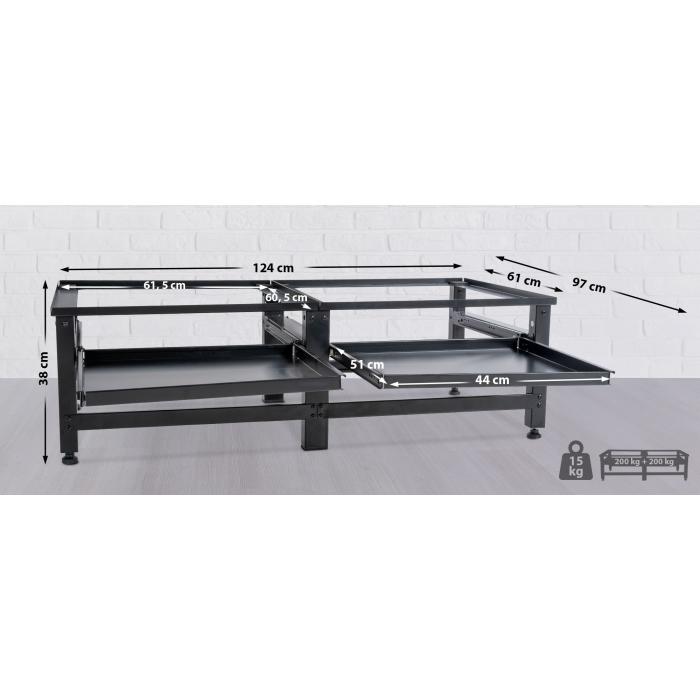 Waschmaschinen-Untergestell HLO-CP12 ~ schwarz