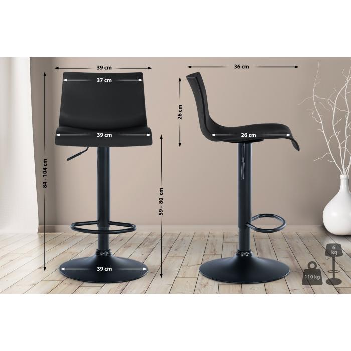 Barhocker HLO-CP239 Kunststoff ~ schwarz