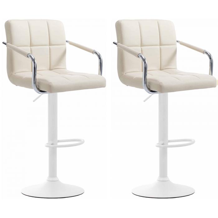 2er Set Barhocker HLO-CP35 V2 wei ~ creme
