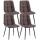 4er Set Esszimmersthle HLO-CP37 Stoff ~ braun
