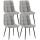 4er Set Esszimmersthle HLO-CP37 Stoff ~ hellgrau