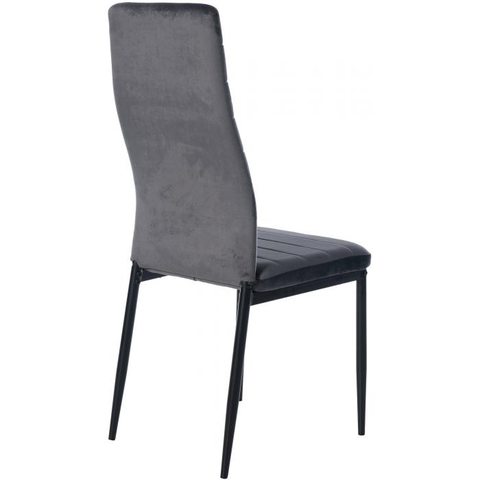4er Set Esszimmersthle HLO-CP39 Samt ~ grau