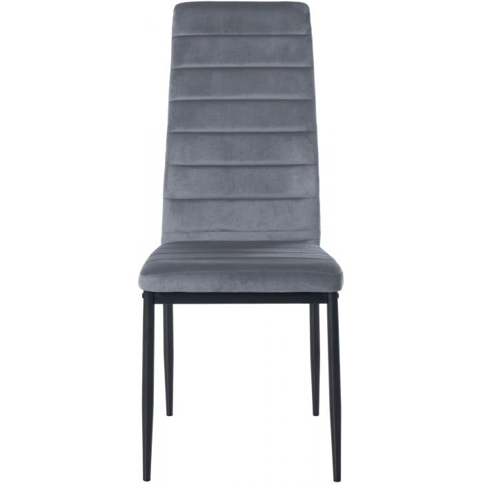4er Set Esszimmersthle HLO-CP39 Samt ~ hellgrau