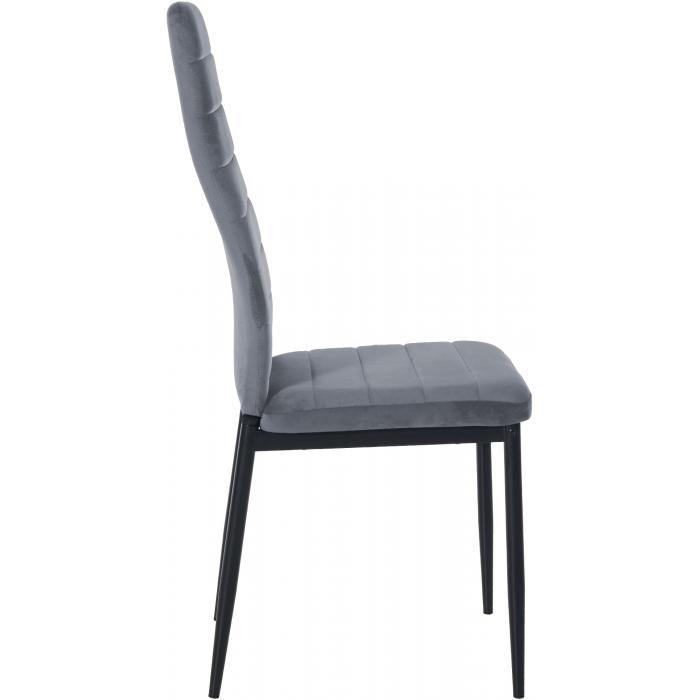 4er Set Esszimmersthle HLO-CP39 Samt ~ hellgrau