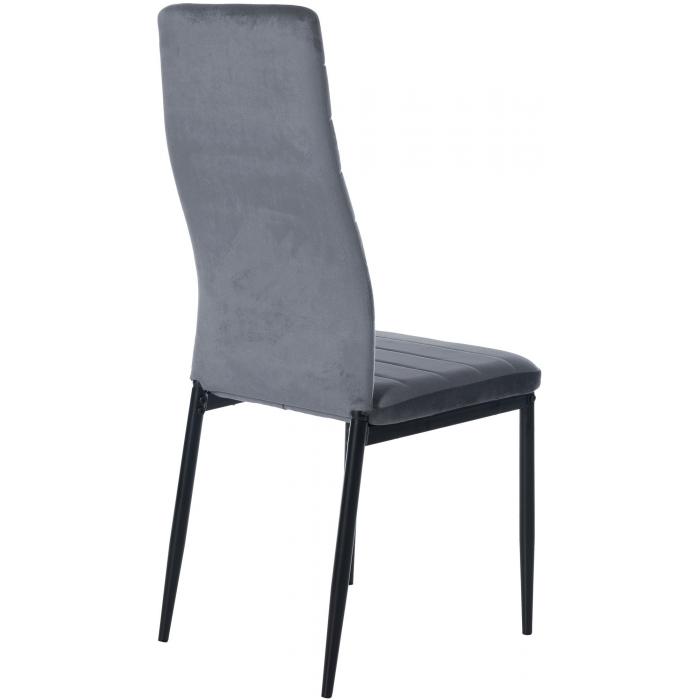 4er Set Esszimmersthle HLO-CP39 Samt ~ hellgrau