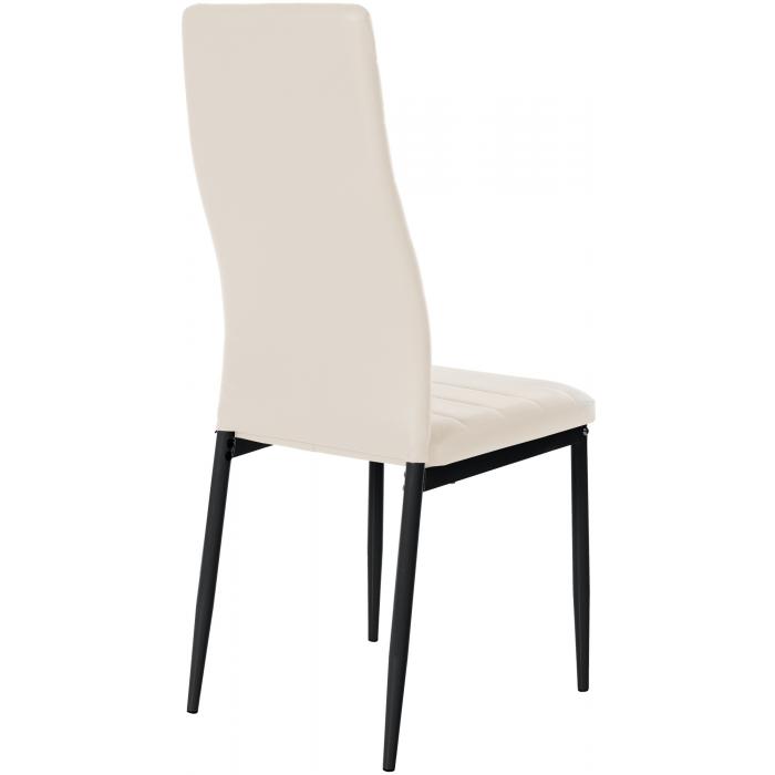 6er Set Esszimmersthle HLO-CP16 Kunstleder ~ creme