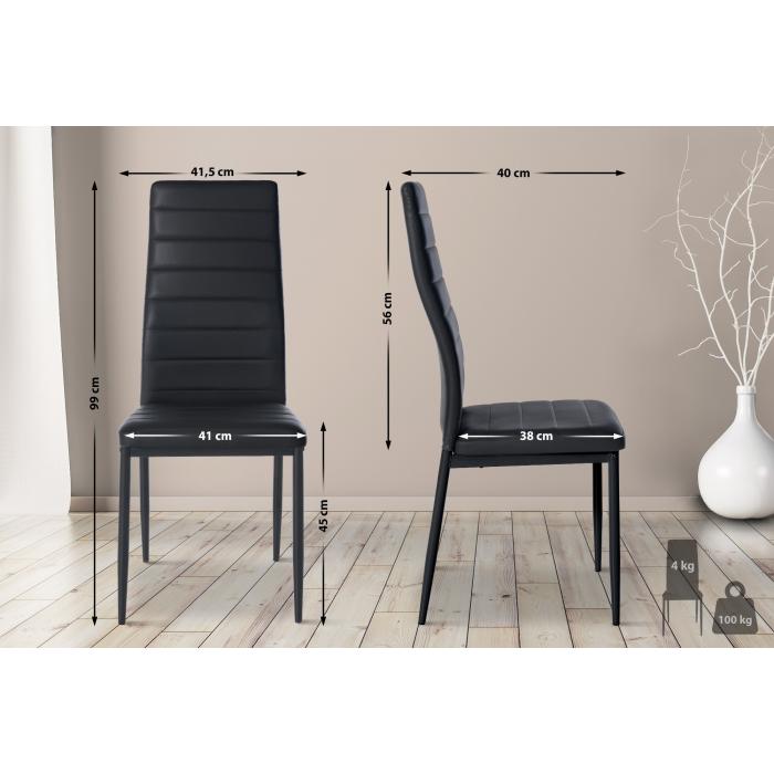 6er Set Esszimmersthle HLO-CP16 Kunstleder ~ schwarz
