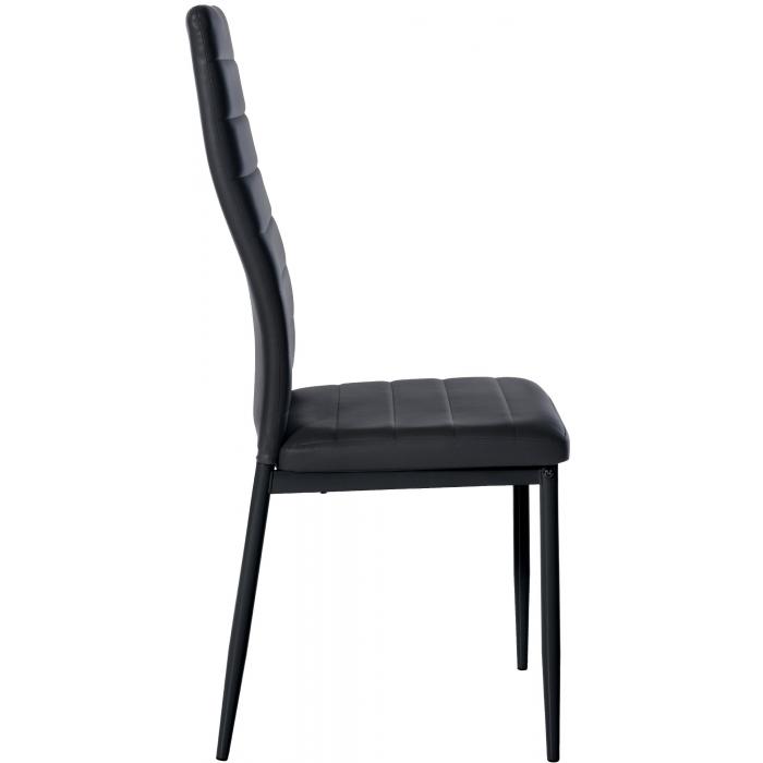 6er Set Esszimmersthle HLO-CP16 Kunstleder ~ schwarz