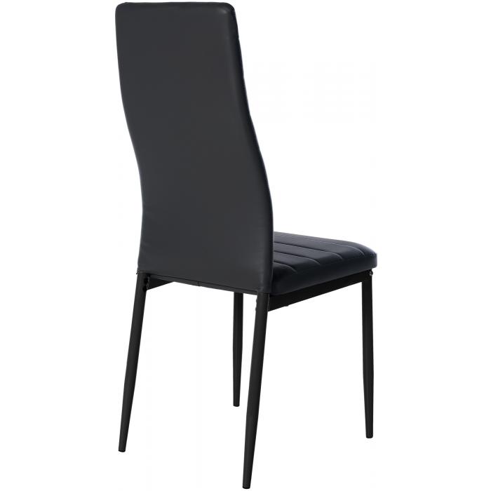 6er Set Esszimmersthle HLO-CP16 Kunstleder ~ schwarz