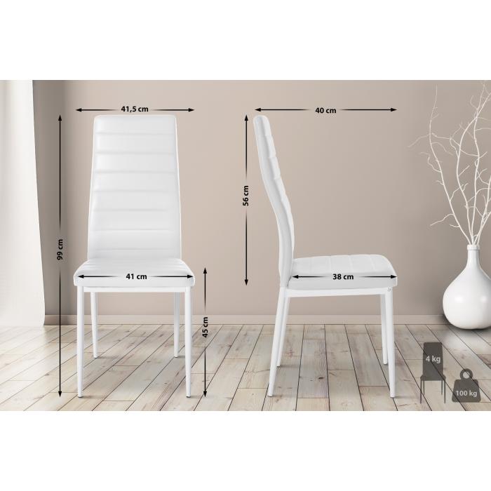 6er Set Esszimmersthle HLO-CP16 Kunstleder ~ wei