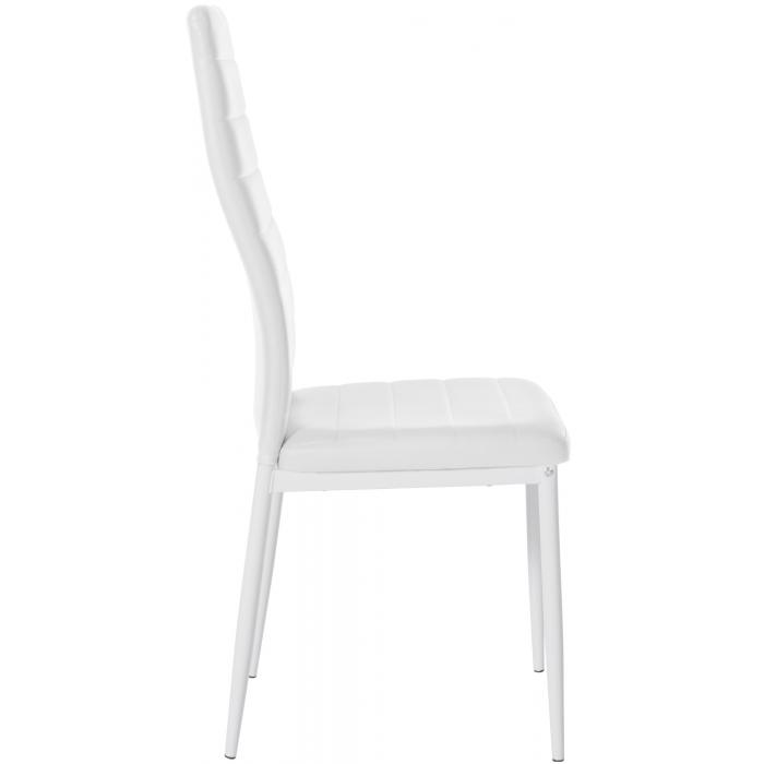 6er Set Esszimmersthle HLO-CP16 Kunstleder ~ wei