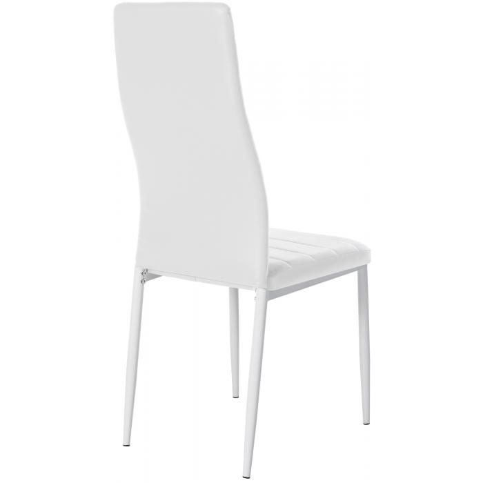 6er Set Esszimmersthle HLO-CP16 Kunstleder ~ wei