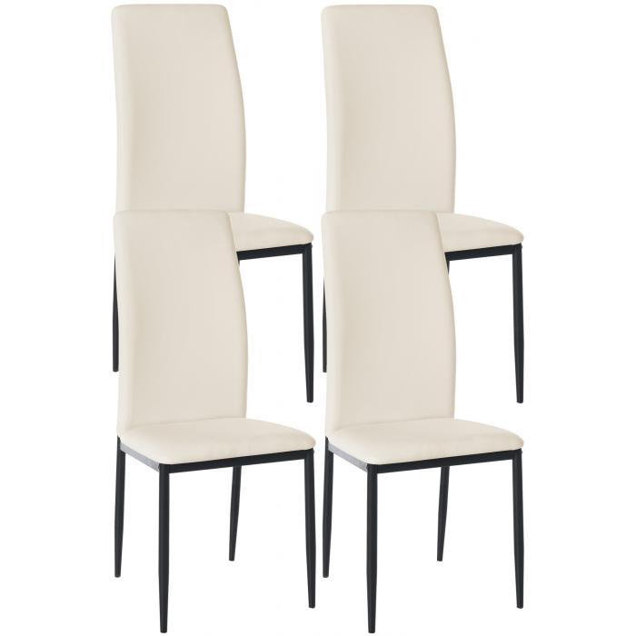 4er Set Esszimmersthle HLO-CP18 Kunstleder ~ creme