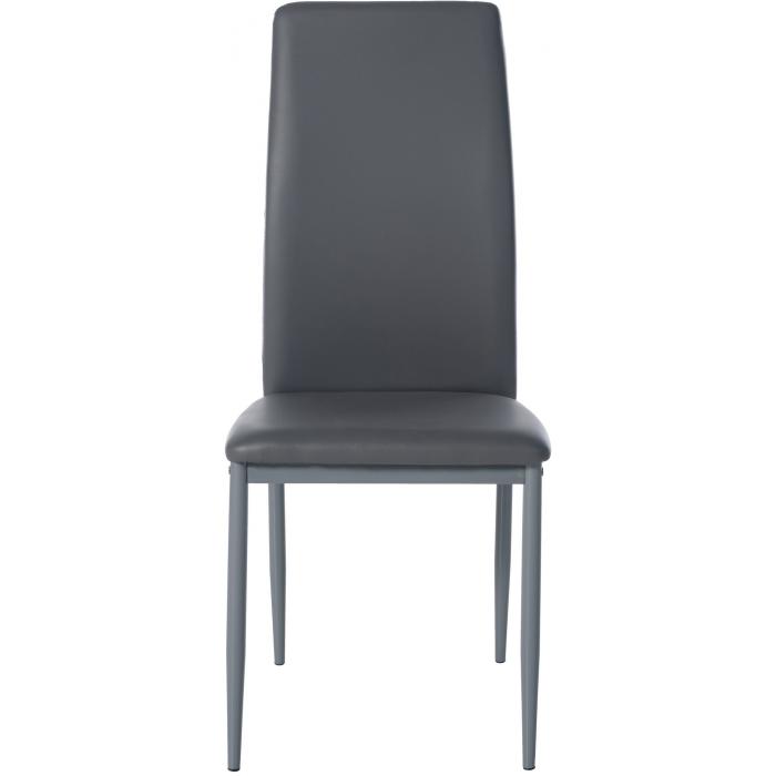 6er Set Esszimmersthle HLO-CP18 Kunstleder ~ grau