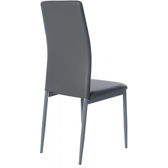 6er Set Esszimmersthle HLO-CP18 Kunstleder ~ grau
