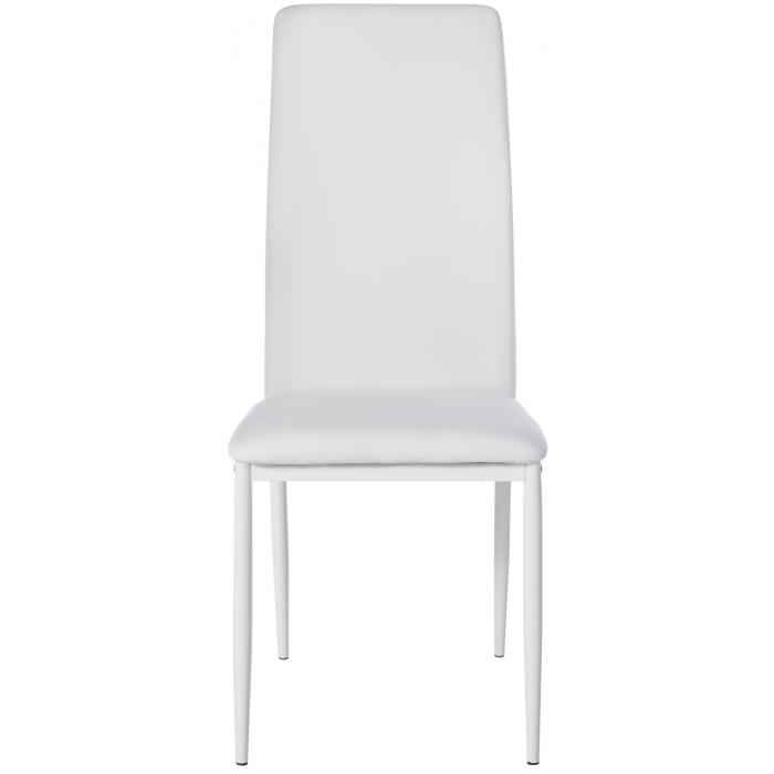 6er Set Esszimmersthle HLO-CP18 Kunstleder ~ wei