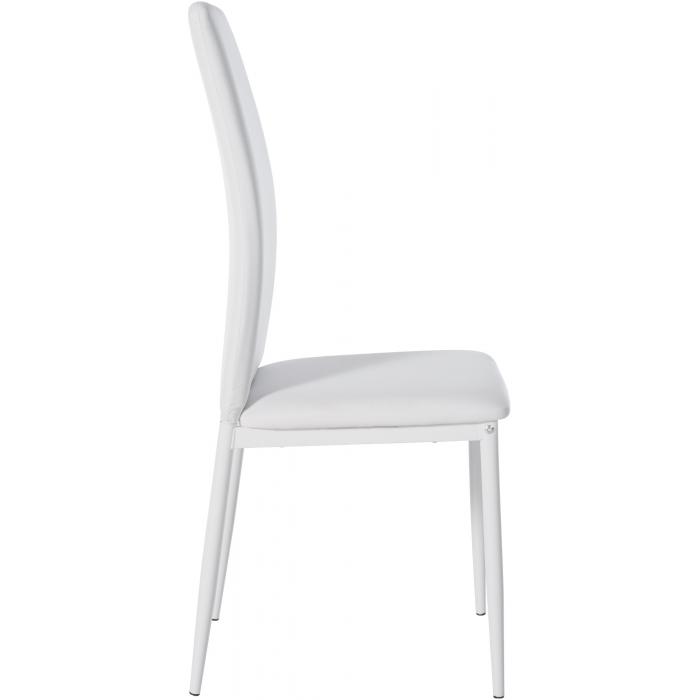 6er Set Esszimmersthle HLO-CP18 Kunstleder ~ wei