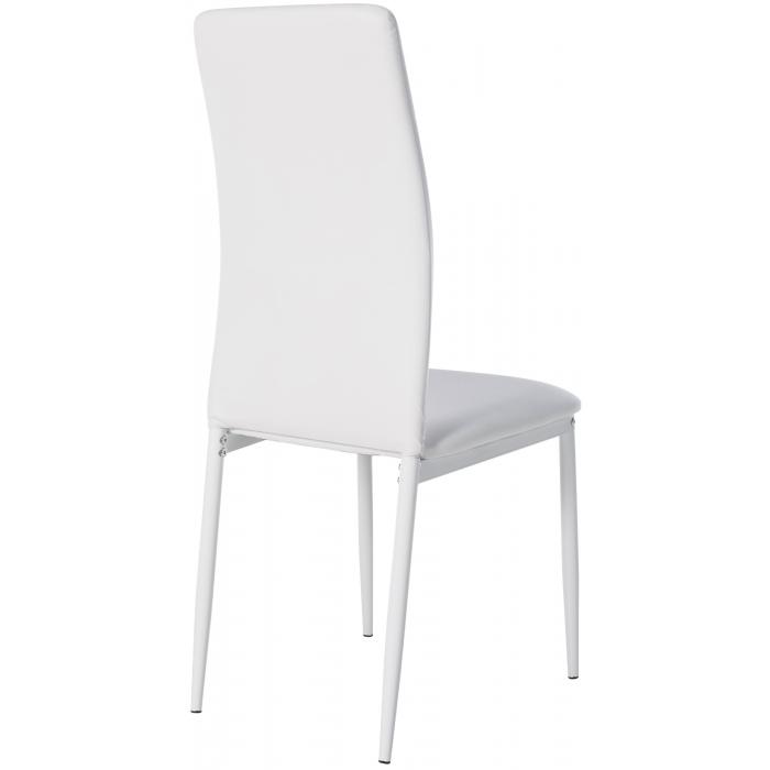 6er Set Esszimmersthle HLO-CP18 Kunstleder ~ wei