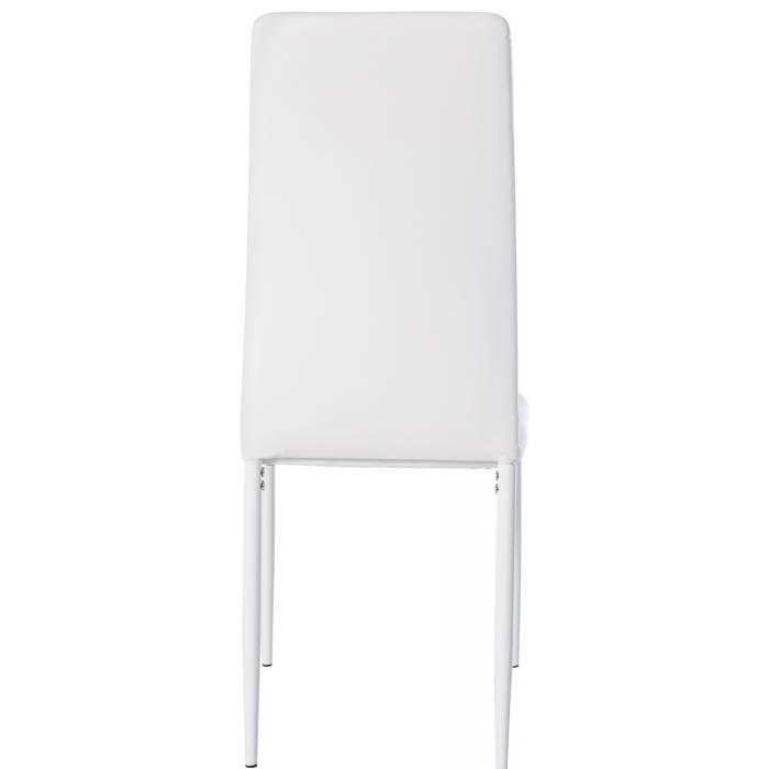 6er Set Esszimmersthle HLO-CP18 Kunstleder ~ wei