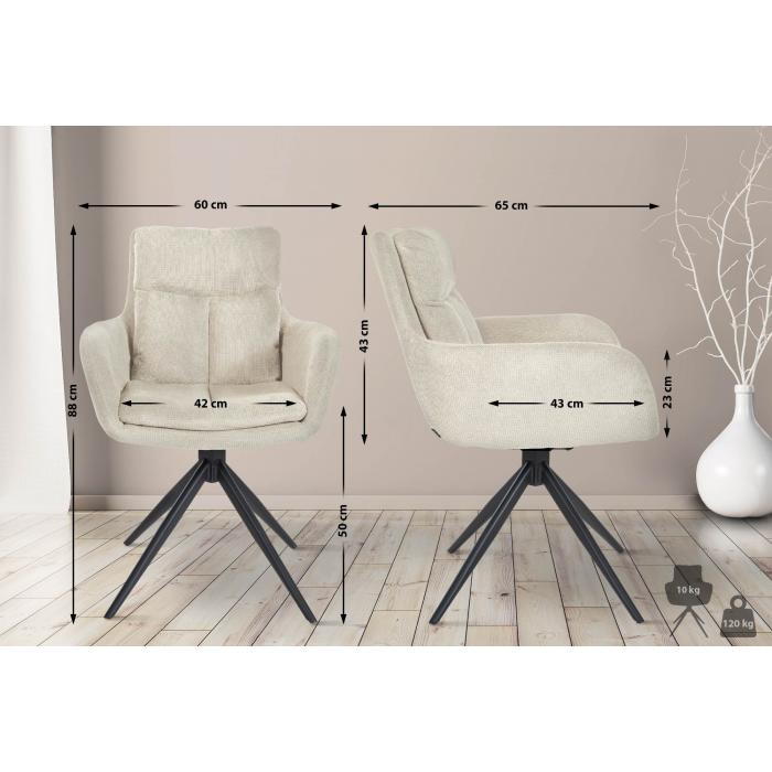 Esszimmerstuhl HLO-CP102 Stoff ~ creme