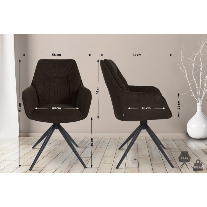 Esszimmerstuhl HLO-CP103 Stoff ~ braun
