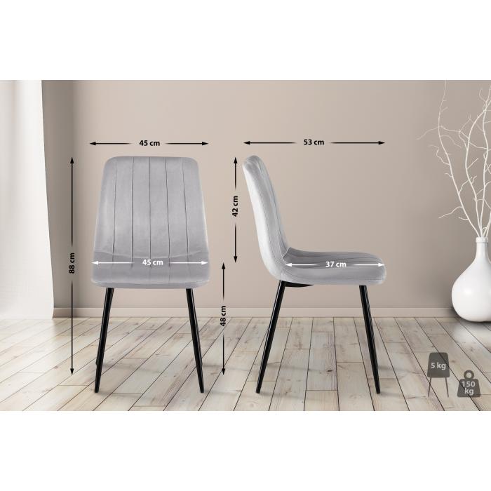 Stuhl HLO-CP39 Samt ~ grau