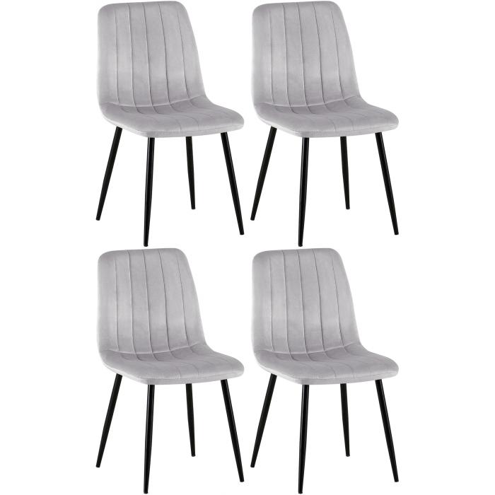 4er Set Sthle HLO-CP46 Samt ~ grau