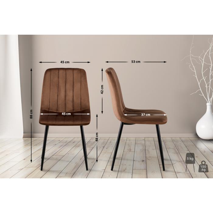 4er Set Sthle HLO-CP46 Samt ~ braun