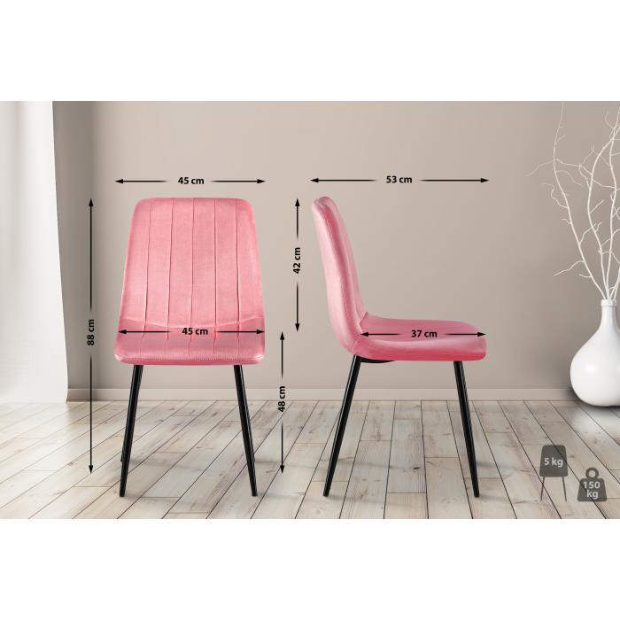 4er Set Sthle HLO-CP46 Samt ~ pink