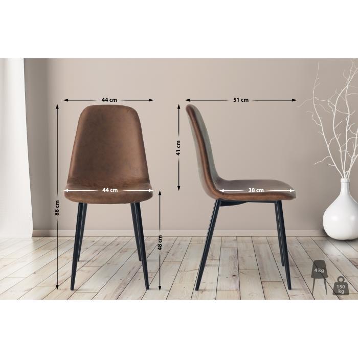 4er Set Esszimmersthle HLO-CP17 Kunstleder ~ braun