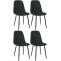 4er Set Esszimmersthle HLO-CP41 Stoff ~ schwarz