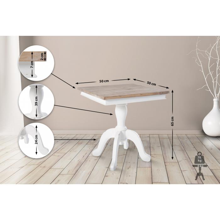 Beistelltisch HLO-CP8350 ~ natura/wei