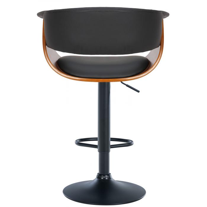2er Set Barhocker HLO-CP300 Kunstleder ~ walnuss/schwarz