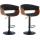 2er Set Barhocker HLO-CP301 Stoff ~ walnuss/schwarz