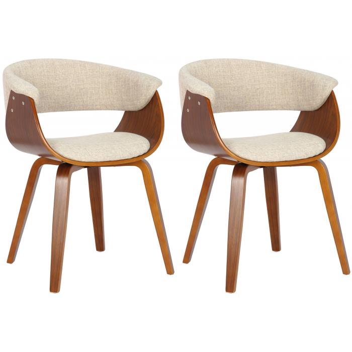 2er Set Sthle HLO-CP27 Stoff ~ walnuss/creme