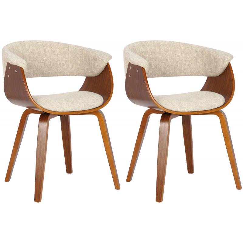 2er Set Sthle HLO-CP27 Stoff ~ walnuss/creme