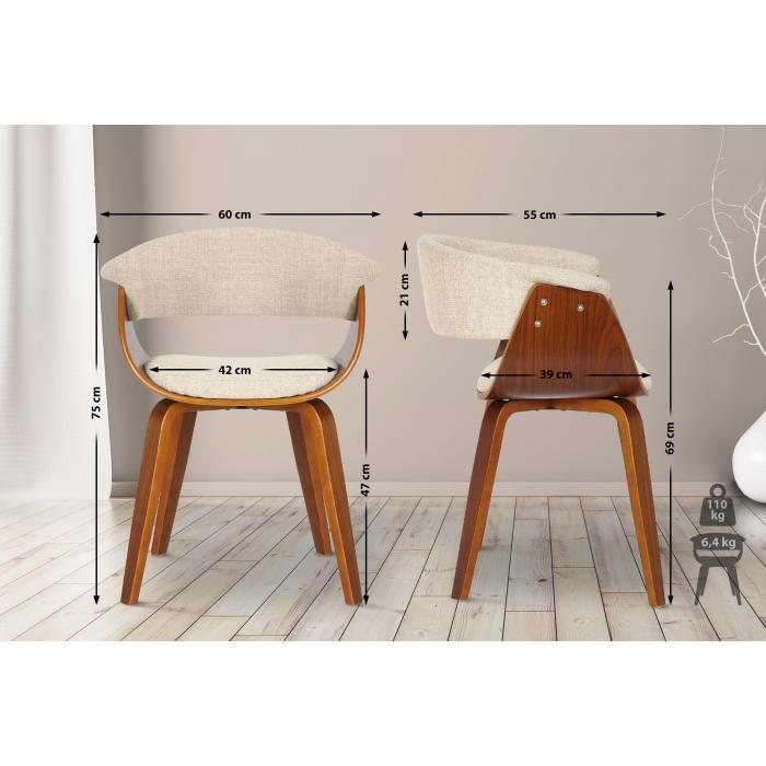 2er Set Sthle HLO-CP27 Stoff ~ walnuss/creme