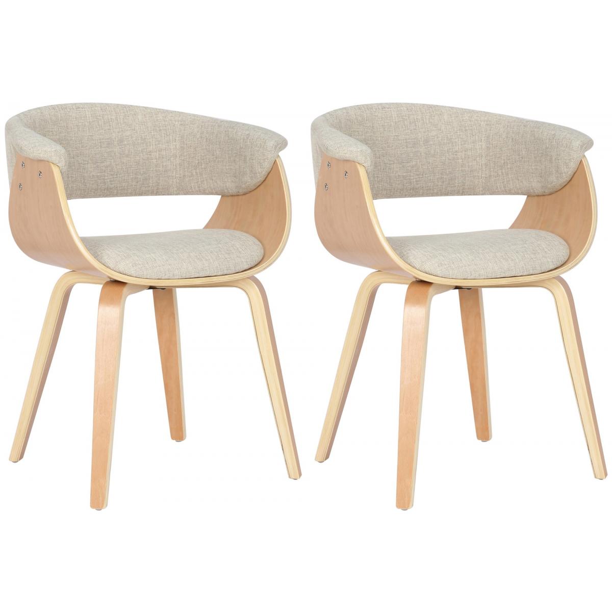 2er Set Sthle HLO-CP27 Stoff ~ natura/creme
