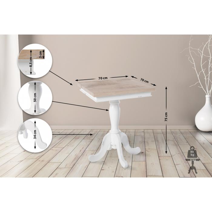 Beistelltisch HLO-CP8370 ~ natura/wei