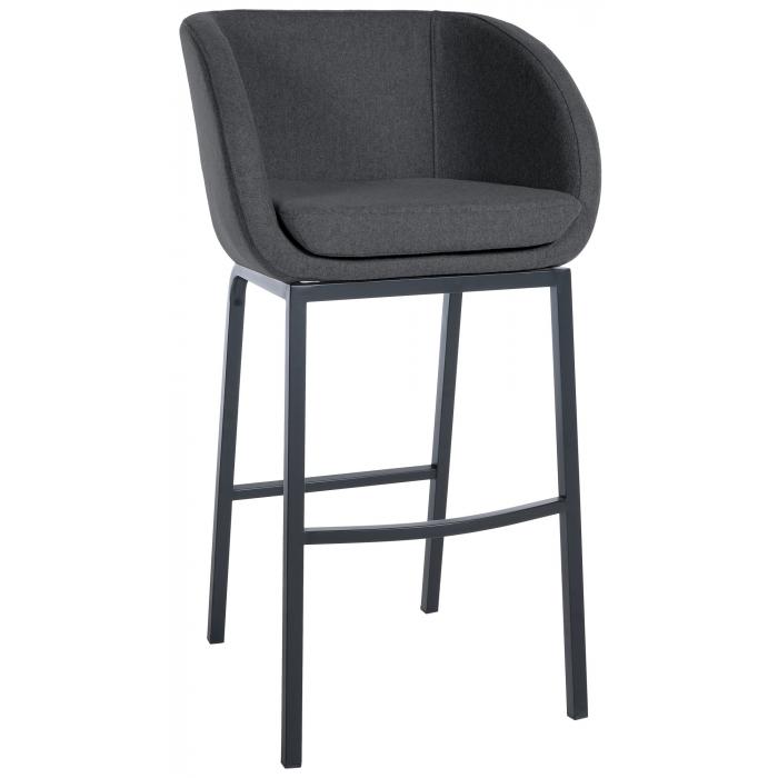 Barhocker HLO-CP333 B Filz ~ grau