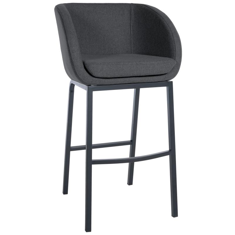 Barhocker HLO-CP333 B Filz ~ grau
