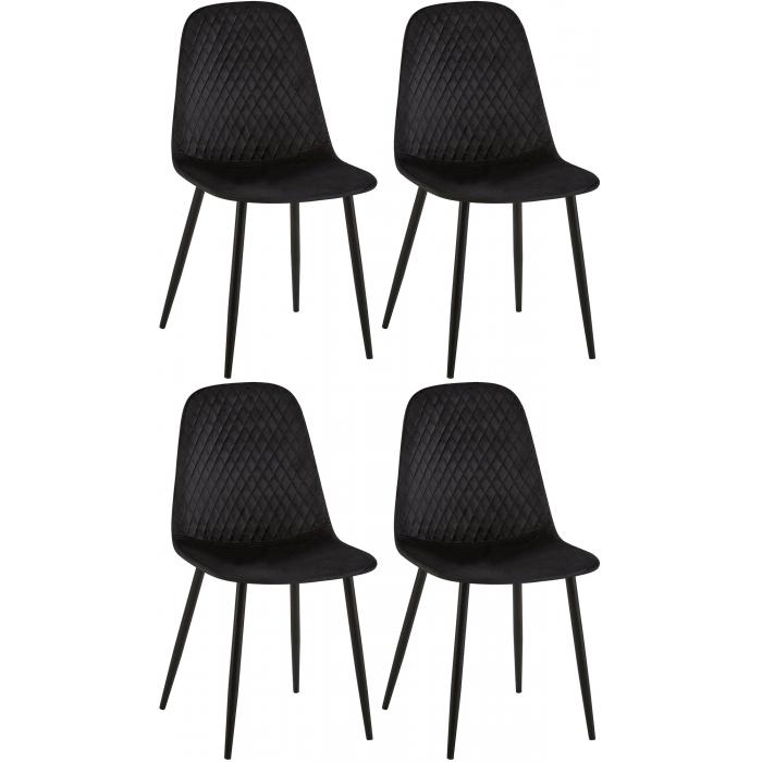 4er Set Sthle HLO-CP48 Samt ~ schwarz