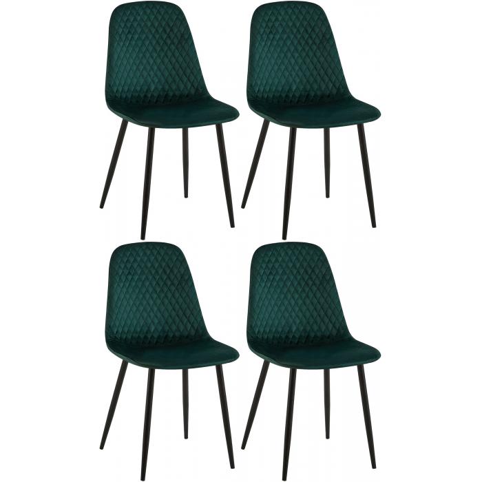 4er Set Sthle HLO-CP48 Samt ~ grn