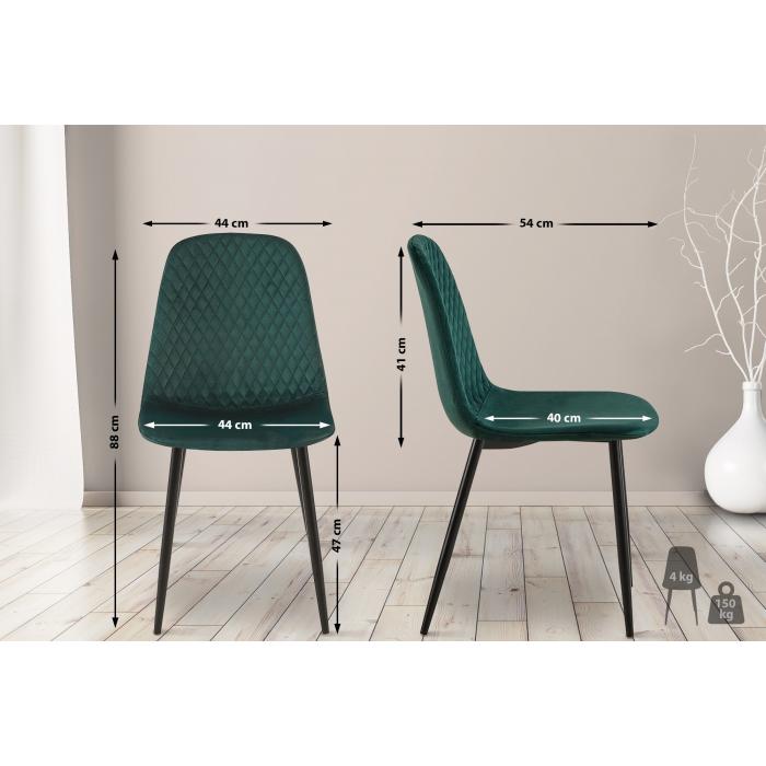 4er Set Sthle HLO-CP48 Samt ~ grn