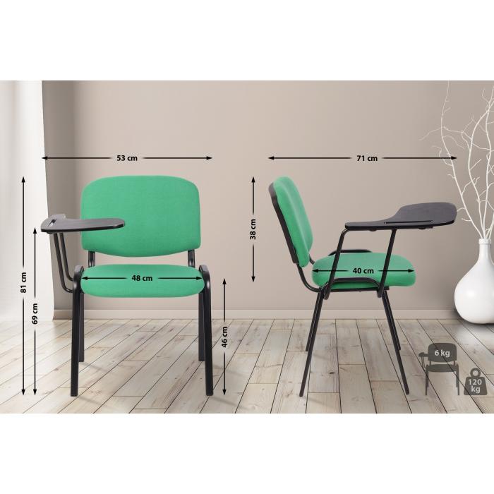 Stuhl HLO-CP111 mit Klapptisch Stoff ~ grn