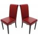 2x Esszimmerstuhl Stuhl Küchenstuhl Novara II, Leder ~ rot, dunkle Beine