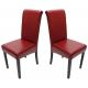 2er-Set Esszimmerstuhl Stuhl Kchenstuhl Novara II, Leder ~ rot, dunkle Beine