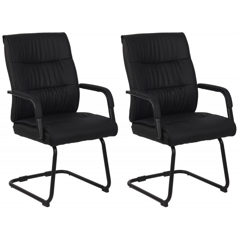 2er Set Besuchersthle HLO-CP4 ~ schwarz/schwarz